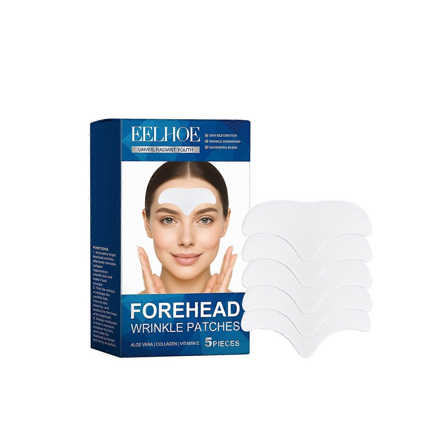 HW EELHOE 5PCS Forehead Wrinkle Patches Anti Wrinkle Patches Deep Hydration &amp; Firming Softening 