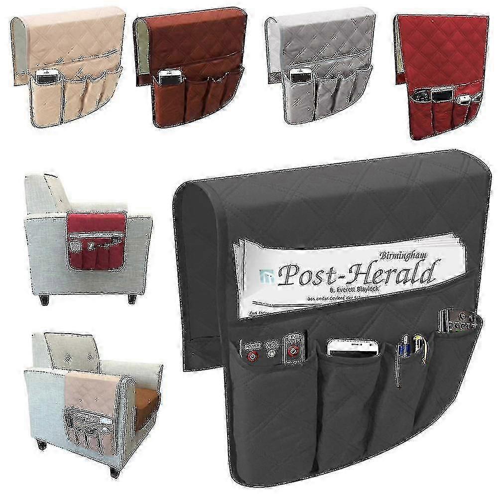 Space-Saving Armrest Caddy compatible with Remote Control - Ideal Storage compatible with Sofa, Couch & Chair
