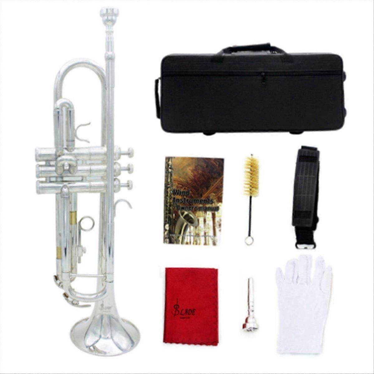  Tromba Strumento in ottone Set di trombe in ottone standard (argento)