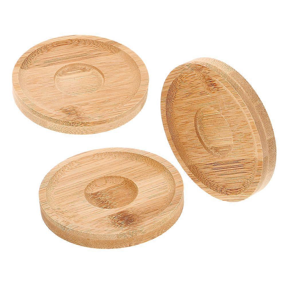 Rotatable Whiskey Glass Coasters for Drinking Glasses 3Pcs Bamboo Base