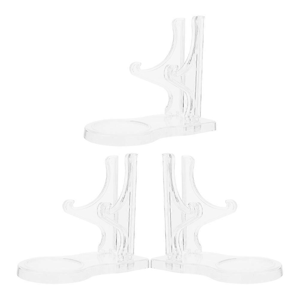 Transparent Coffee Cup Plate Holder for Display 3Pcs Acrylic Stand