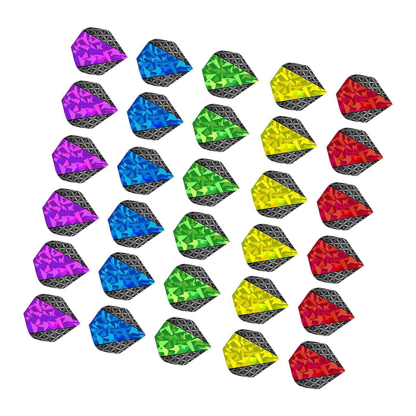 30Pcs Colorful Standard Shape Dart Flight Outdoor Wing Tail  Dart Wing Dart Accessories for Dart Game Enduring Multicolor
