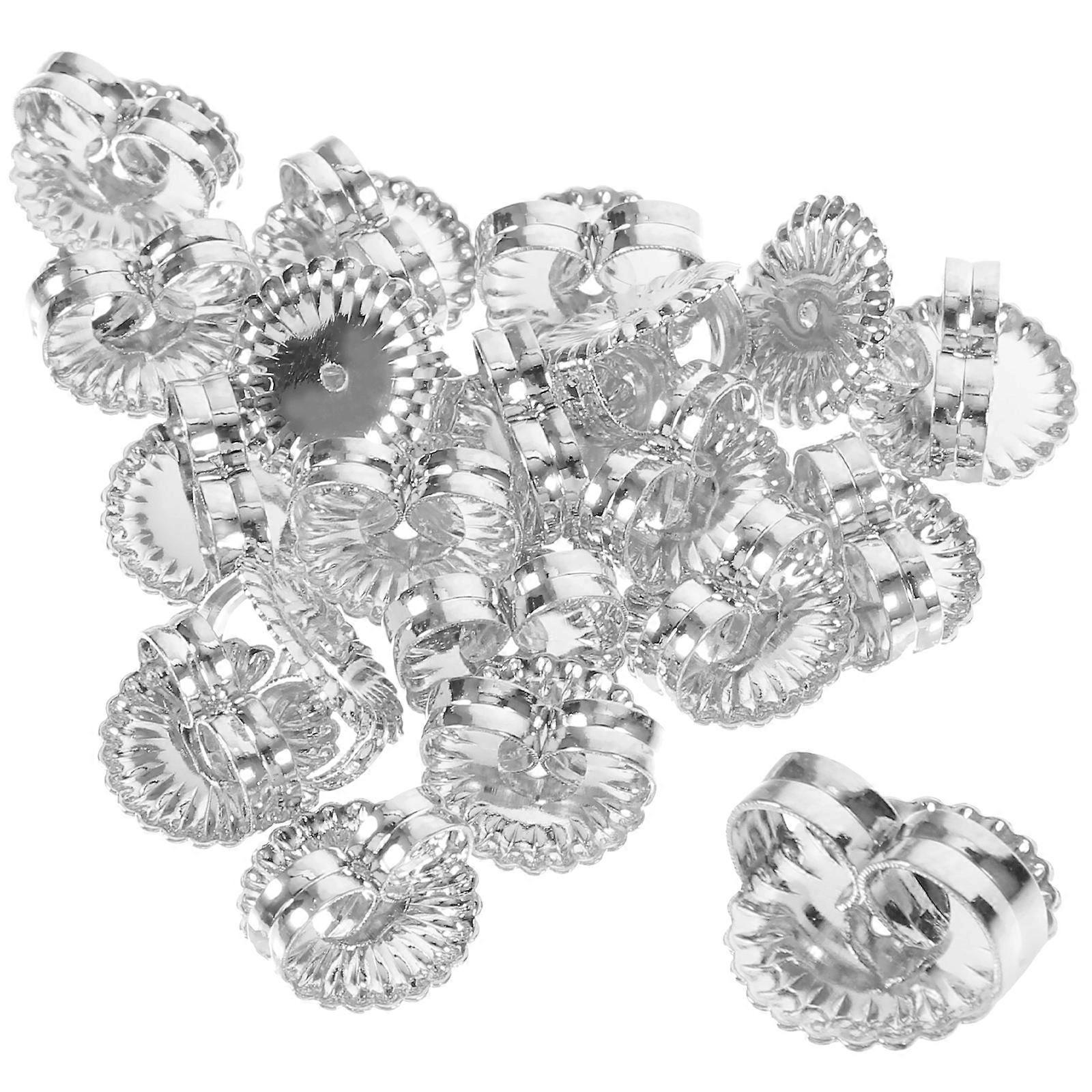 Silver Copper Earring Backs for Protective Use DIY 60 Pieces