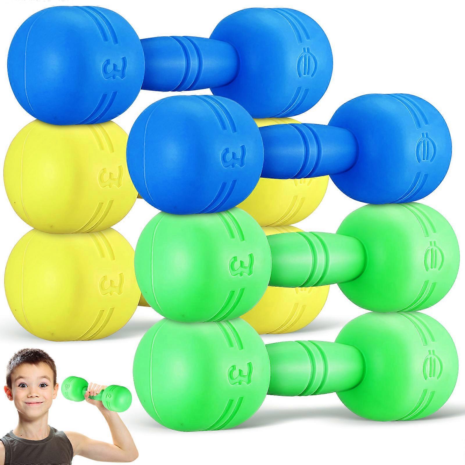Interactive Children Weights Dumbbell Shape Physical Exercise 3 Pairs Assorted Color