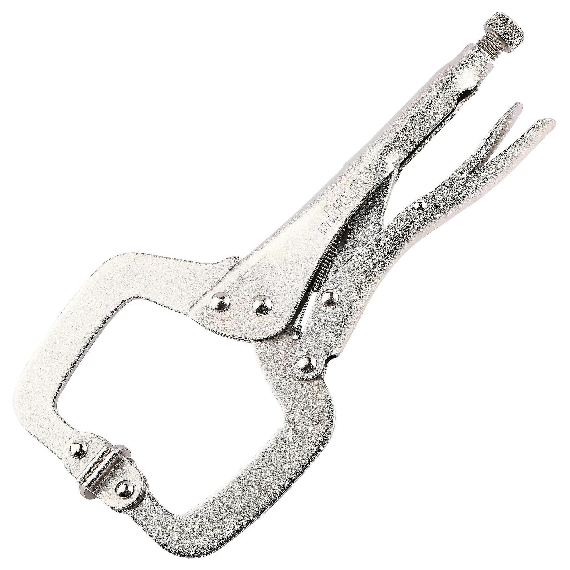 11 Inch C Clamp Locking Pliers Heavy Duty Alloy Steel with Swivel Pads Quick Release for Welding