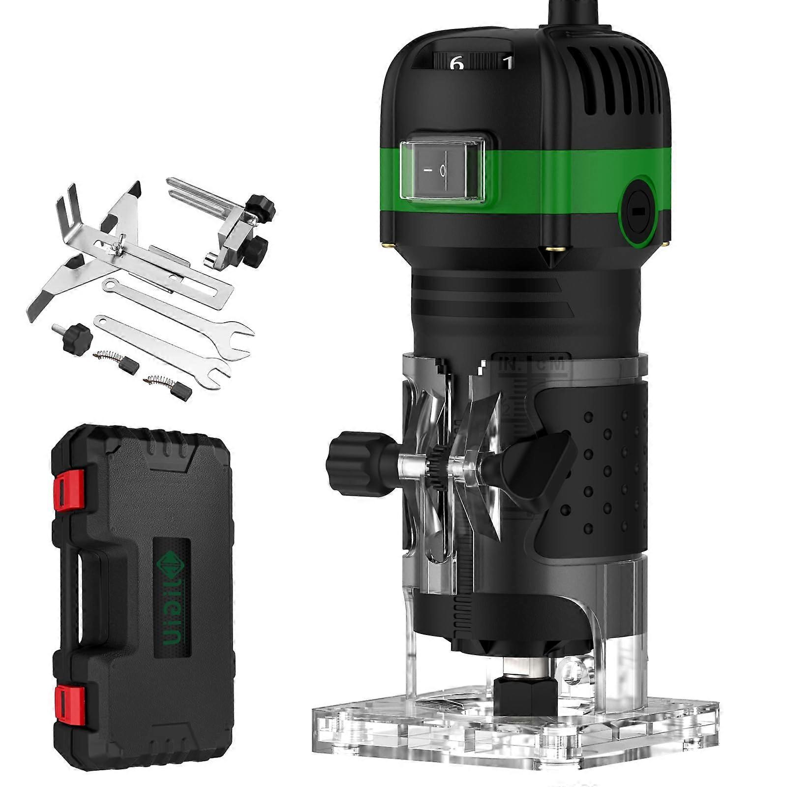 Wood Router 6.35mm Compact Router Tool 800W Variable Speed 28000RPM for DIY Woodworking