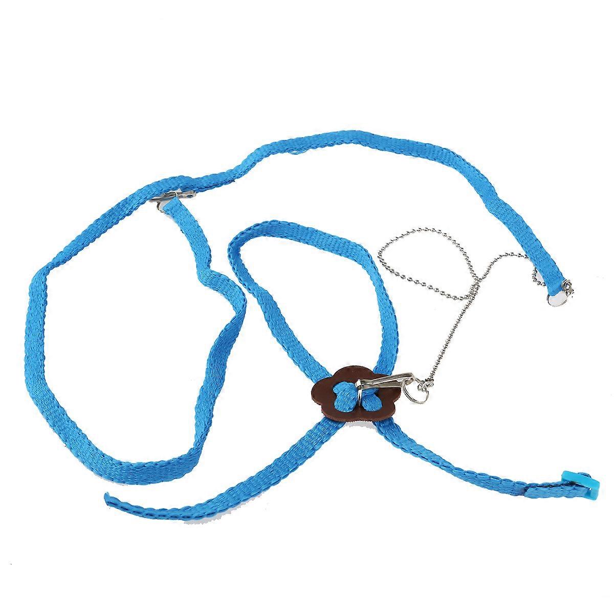 Reptile Harness with Adjustable Leash for Outdoor Walk 3Pcs Blue