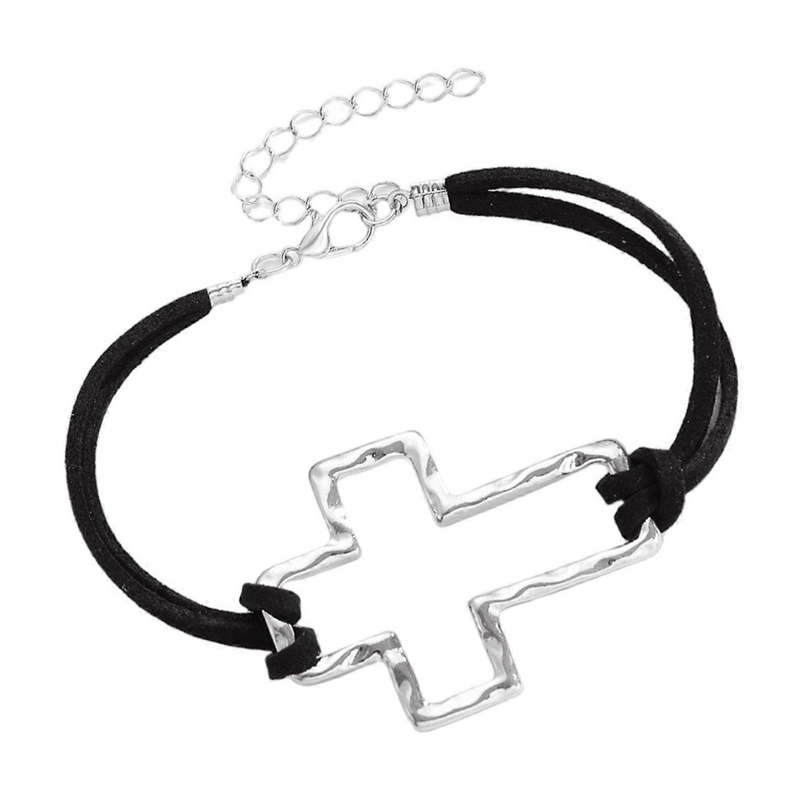 Elegant Openwork Crosses Inspired Bracelet Versatile Style Adjustable For Custom Comfortable Everyday Use Multicolor