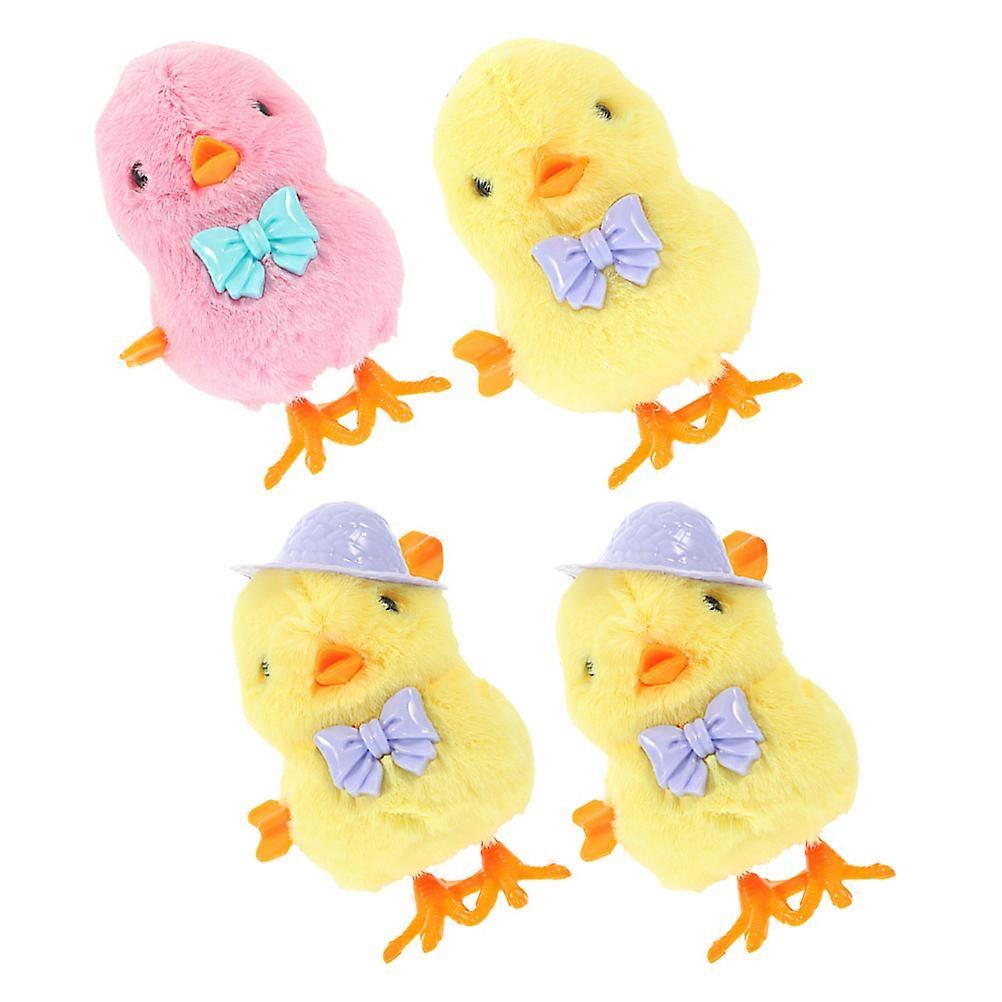 Wind Up Toys Easter Chicks Plush Wind Up Chick for Playing 4Pcs Set