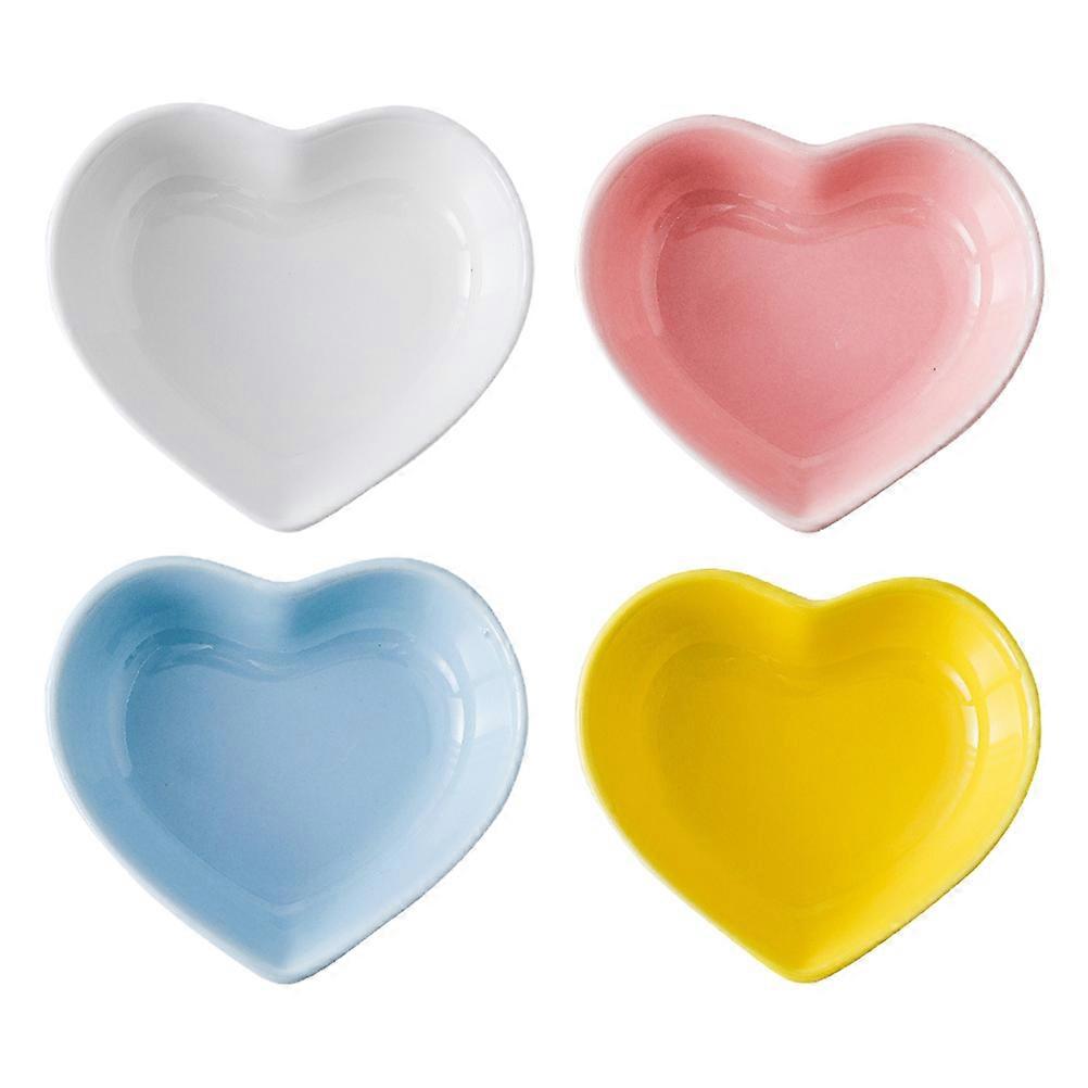 Ceramic Sauce Plates Assorted Color for Seasoning 4Pcs Set