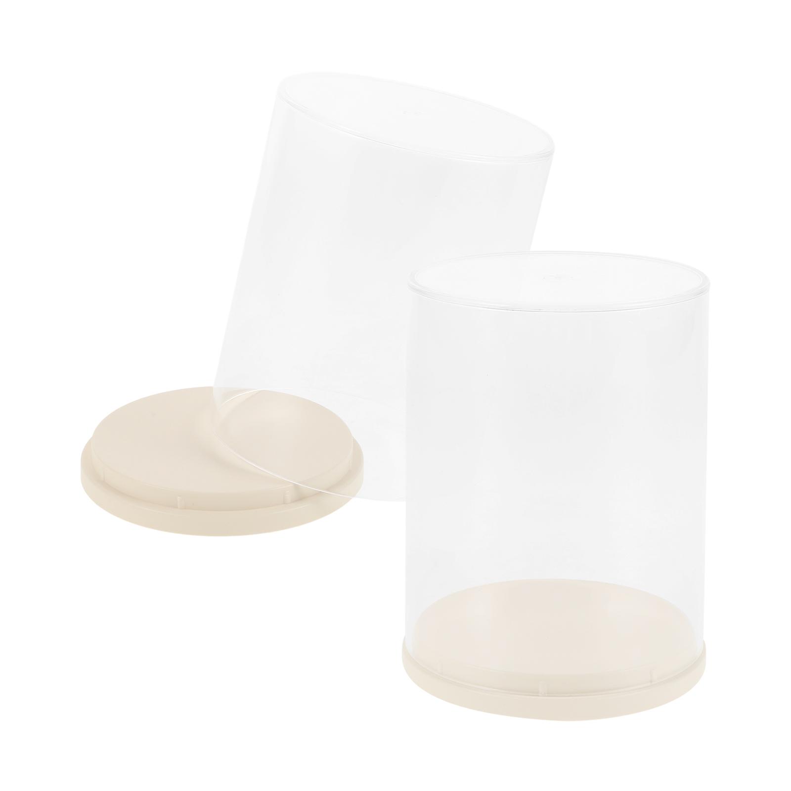 Clear Display Box with Lid for Miniature Storage 4Pcs Showcase