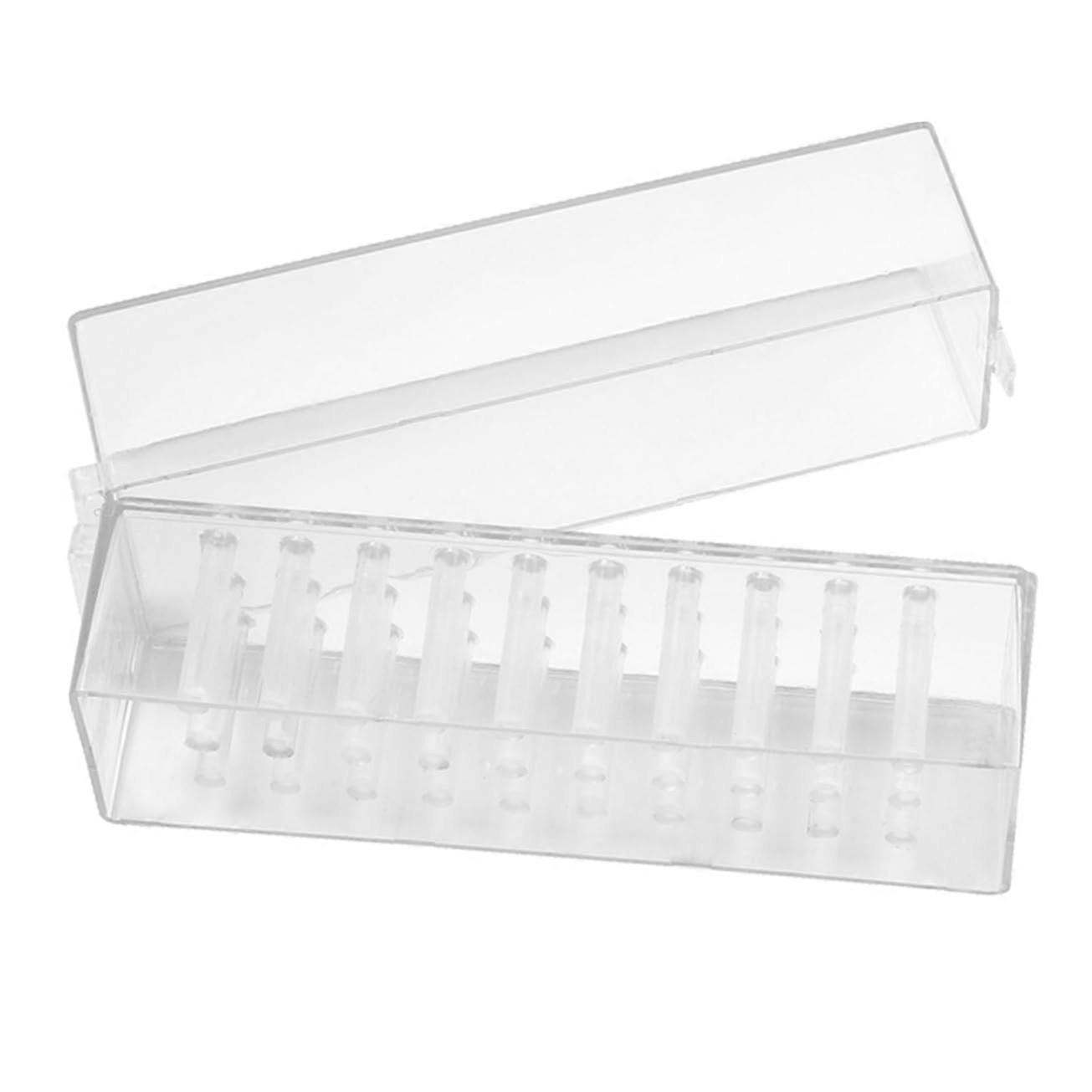 Nail Drill Bit Holder with Transparent Quick View Storage Case for Salon and Home Use