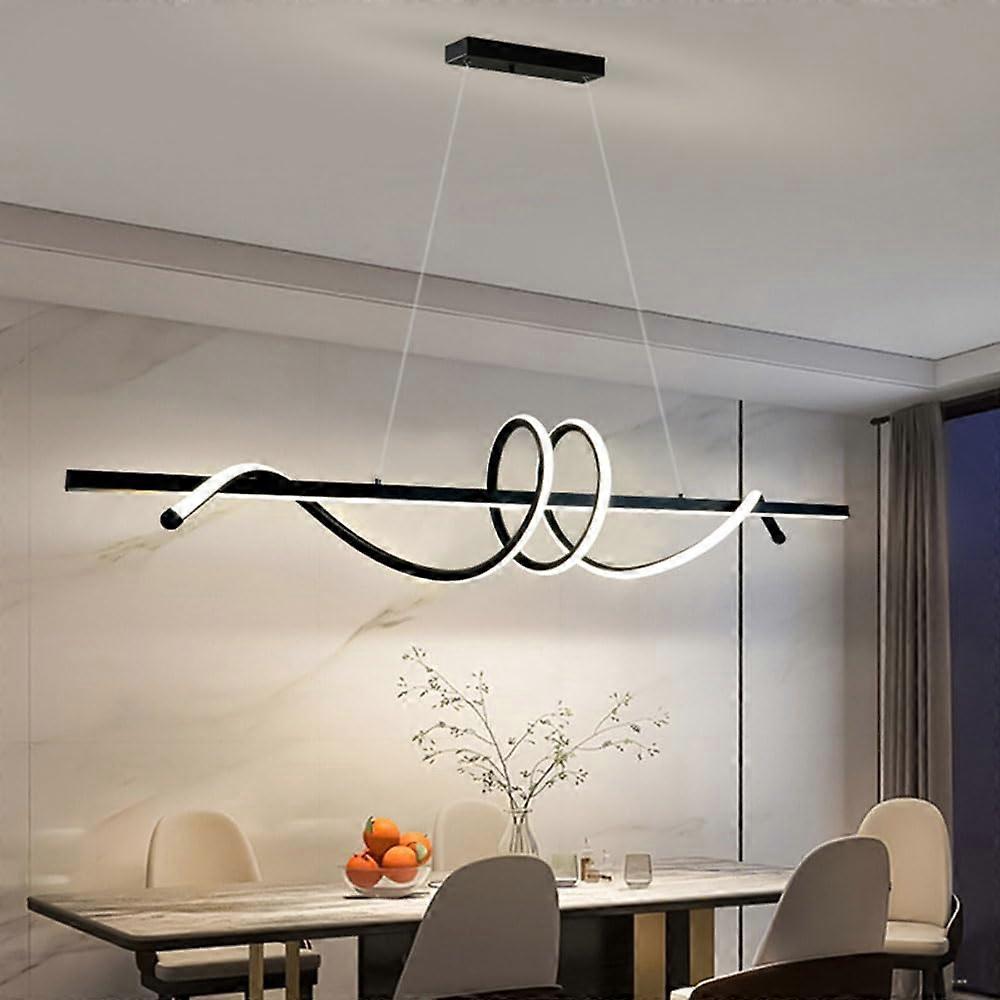 LED Pendant Light 60W Modern Spiral Wave Design for Kitchen Island and Dining Room Adjustable