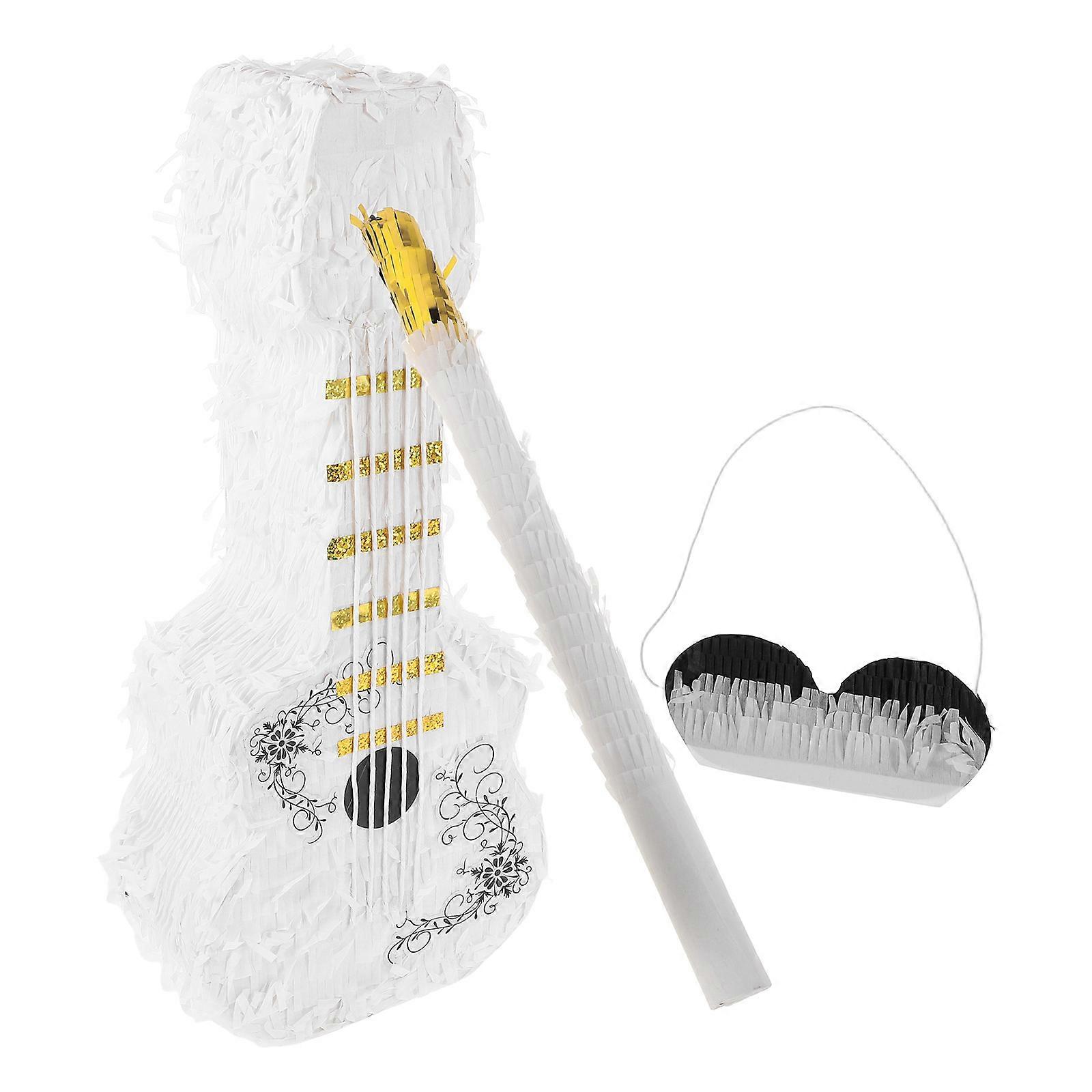 Creative Violin Pinata with Stick for Party Candy Game 1Set