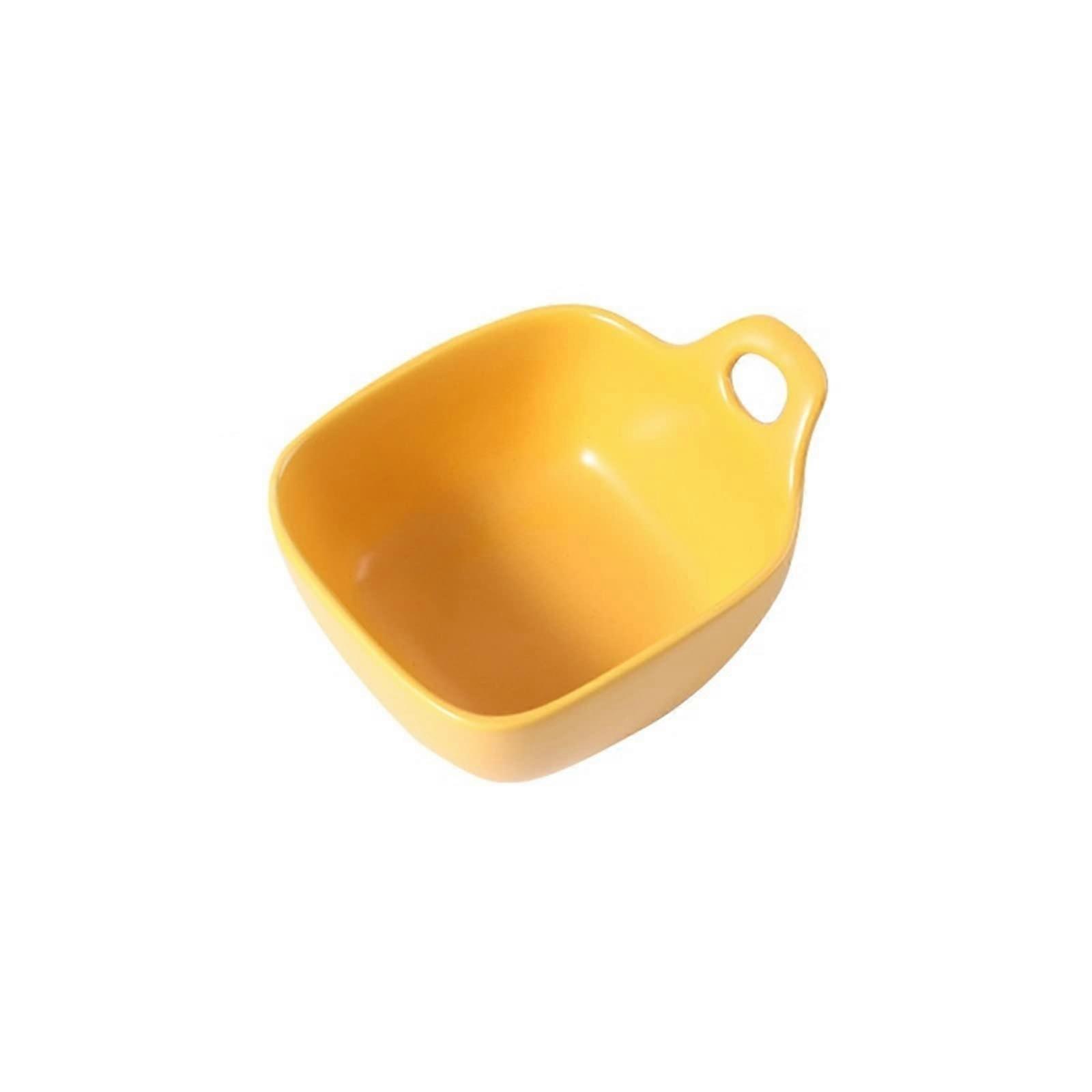Yellow Ceramic Serving Plate with ScratchResistant Glaze for Fruit Salad and Entertaining