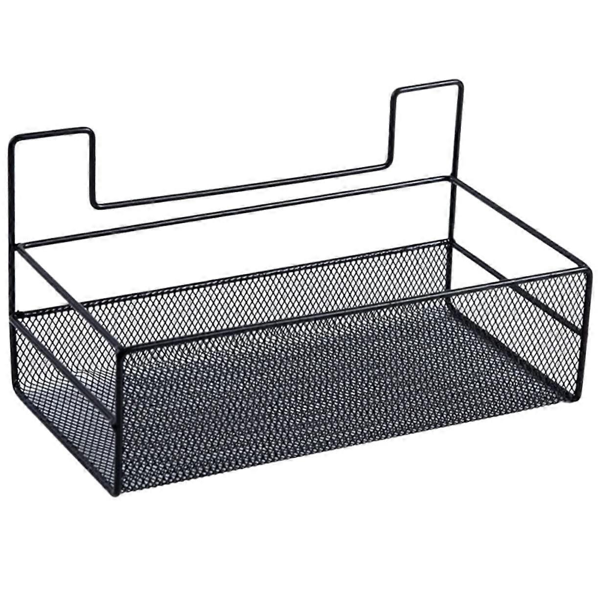 Bathroom Wall Storage Basket Wire Shower Shelf Organizer Wall Mount Rack 26x14cm Durable Frame