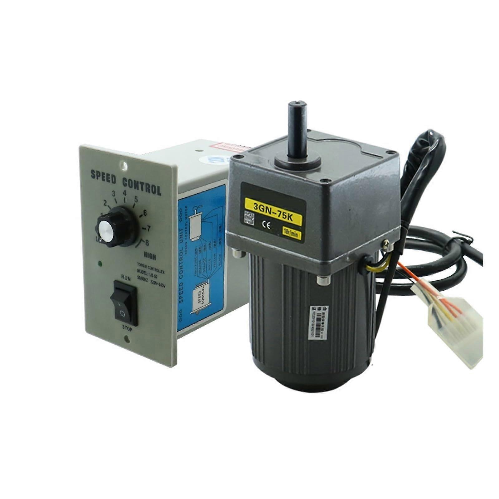 15W AC Gear Motor with Speed Controller, 110V 220V Single Phase, Compact 10mm Shaft Design