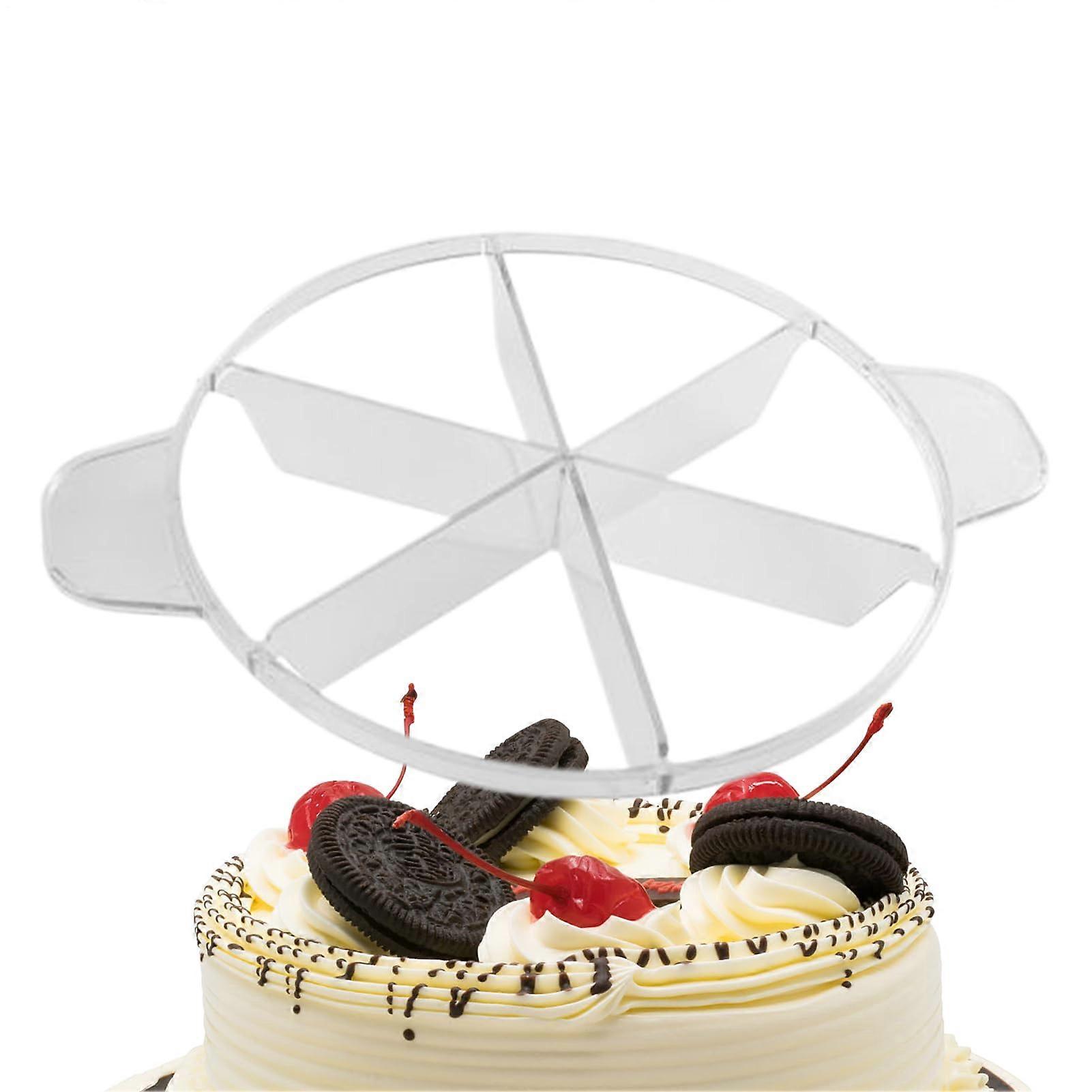 Adjustable Cake Cutter and Divider for Even Slices with Ergonomic Grip, Transparent 6Cut Tool