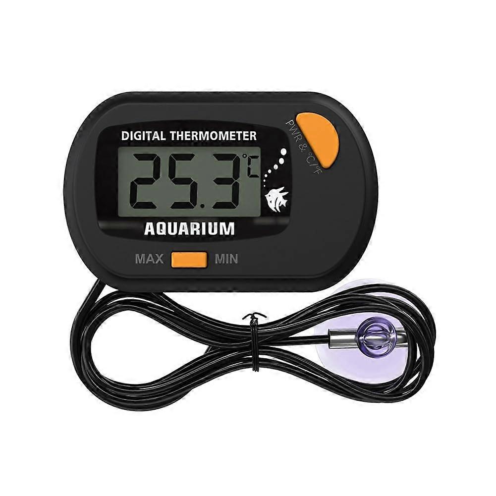 Digital Aquarium Thermometer with Suction Cup, Waterproof Probe, Switchable Celsius Fahrenheit