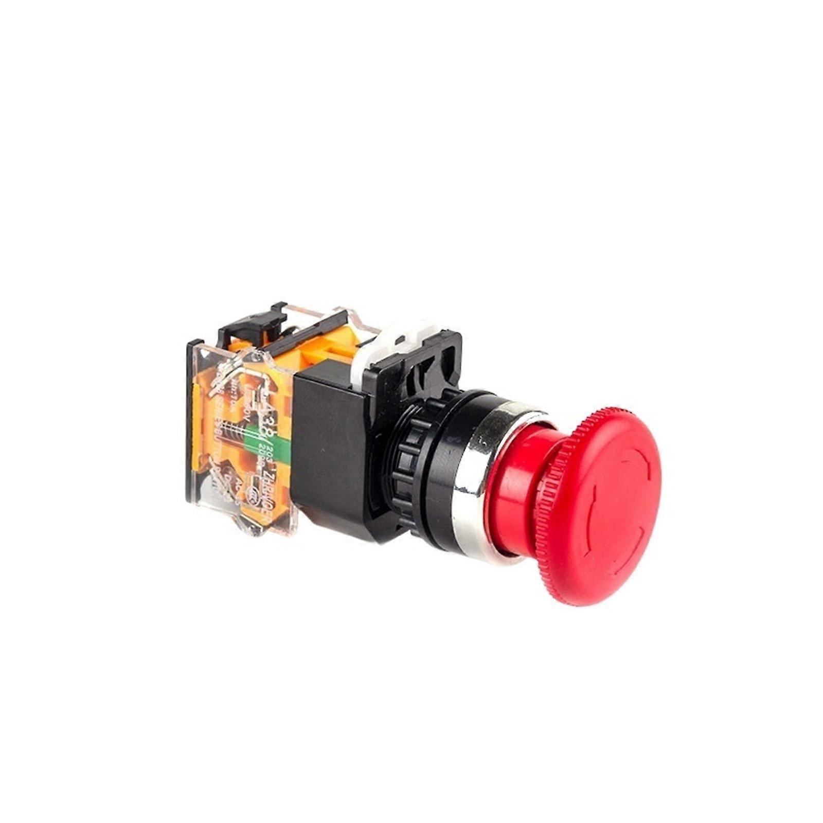 22mm Emergency Stop Button LA3811ZS SelfLocking Mushroom Head Switch 10A 600V Industrial