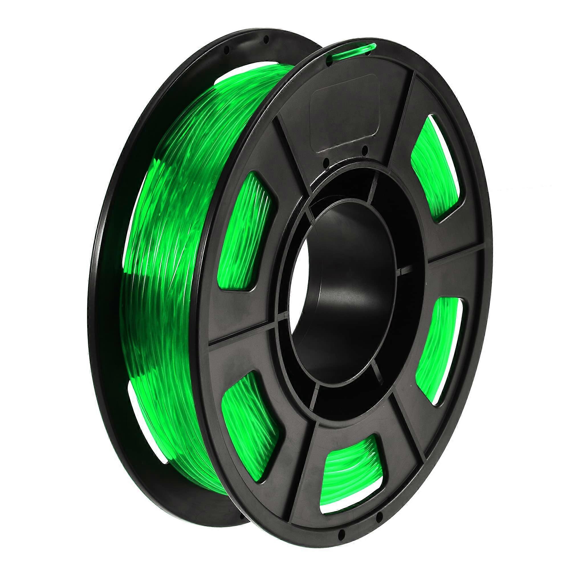 TPU 3D Printer Filament 1.75mm Green Flexible Material  Accuracy Smooth Stable Printing