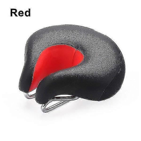 Wide Bicycle Seat Noseless Bicycle Saddle Red