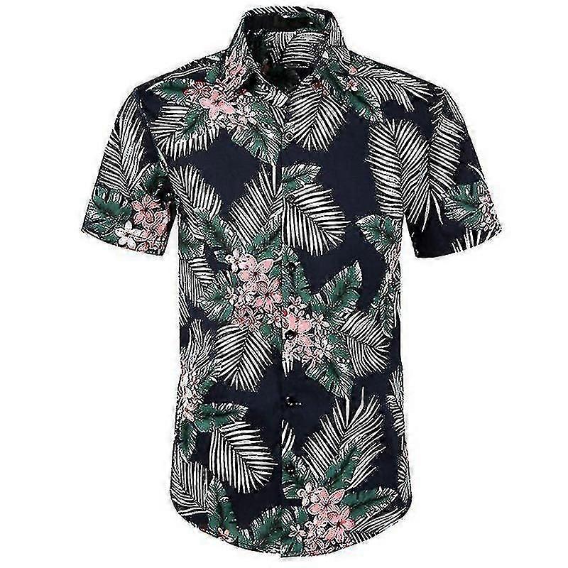 Homens camisas havaianas Praia Havaí Top Summerparty Floral Button Up Casual Short Sleeve Tee