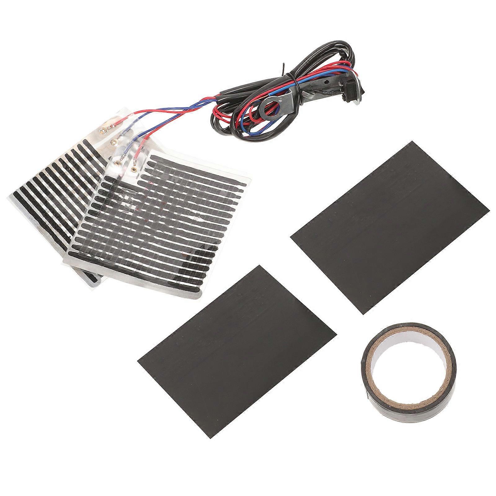 Black Heated Motorcycle Grips Grip Handlebar Hand Warmer for 3Sets Kit