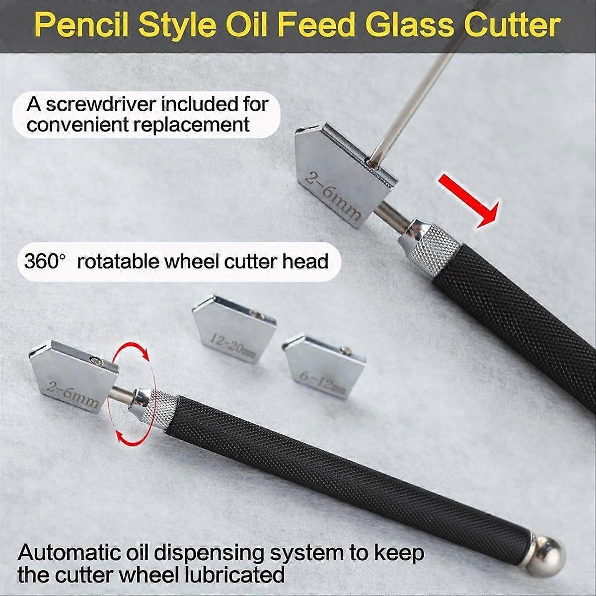 7 PCS Glass Cutter Tool Set Includes Adjustable Circular Glass Cutter