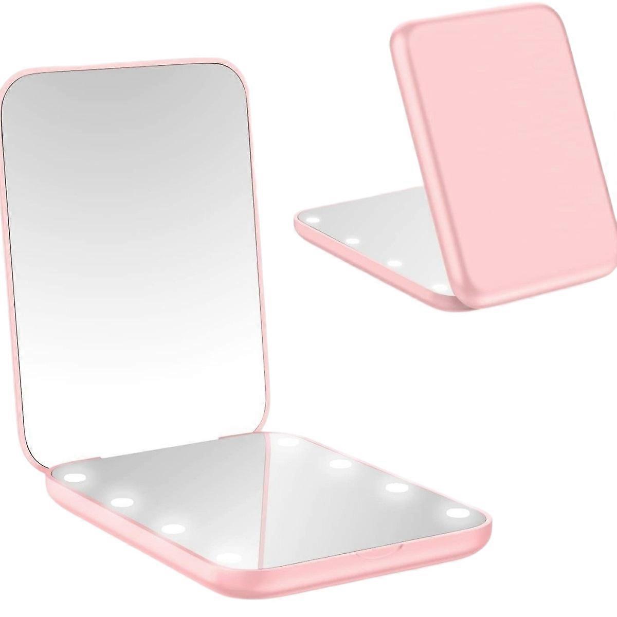 Portable LED Makeup Mirror  1X/2X Magnification Compact Folding