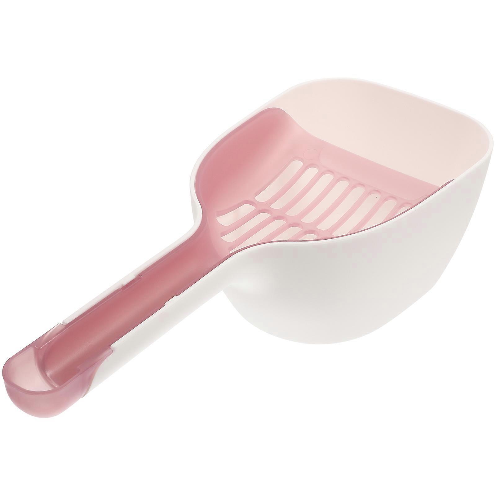 Pet Litter Plastic Cat Scooper for Cleaning Use 1Set Pink