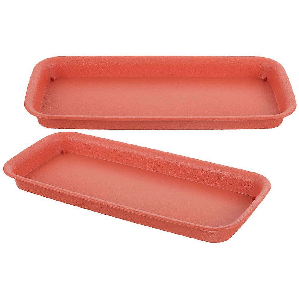 Plant Saucer Rectangular Flowerpot Tray for Gardening 6Pcs Red Plastic