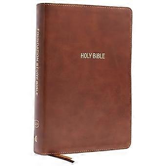 KJV, Foundation Study Bible, duży druk, leathersoft, brązowy, czerwony list, comfort print: Biblia Święta, King James Version