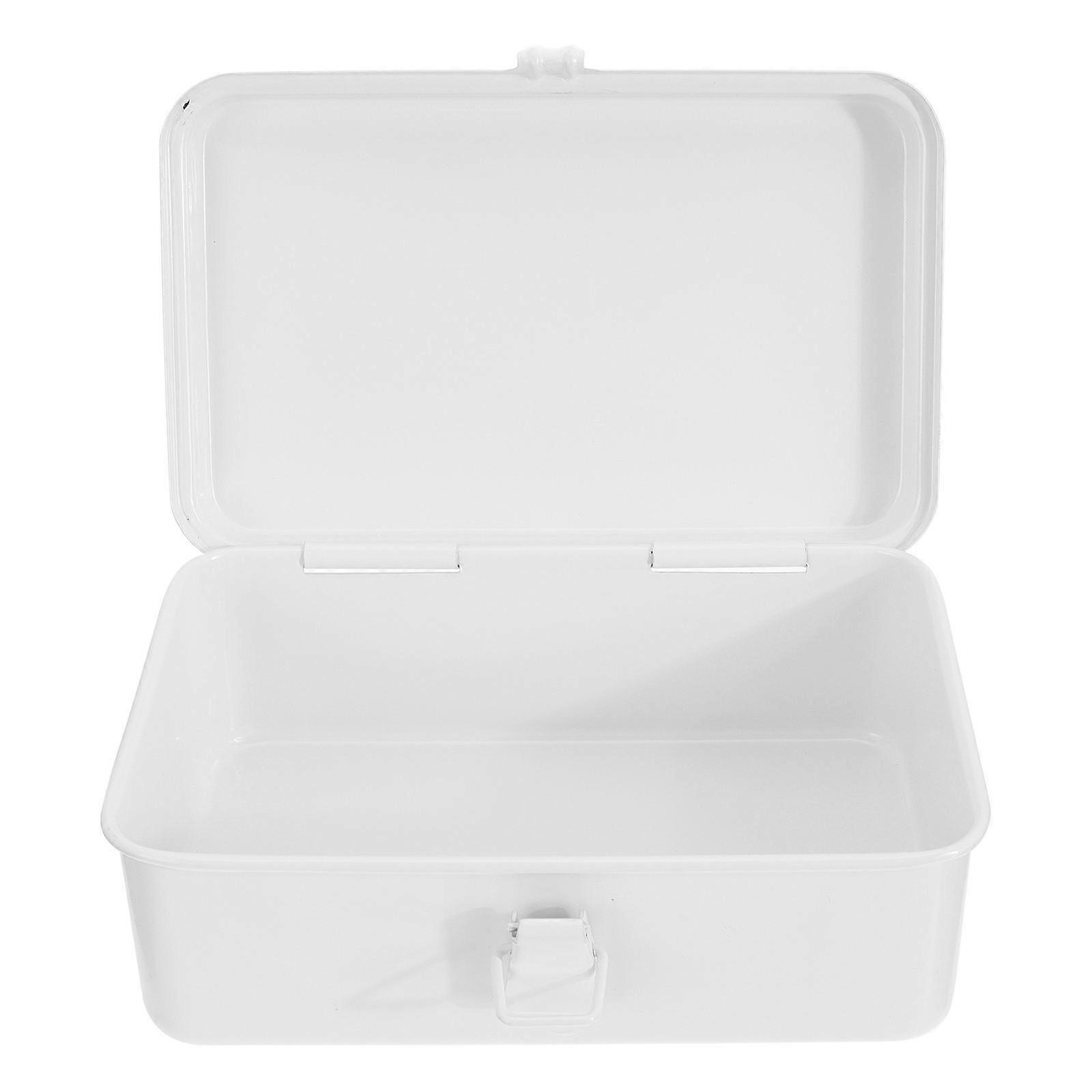 Desktop Storage Box White Sturdy Storage Container for Keeping 2Pcs Multipurpose Items