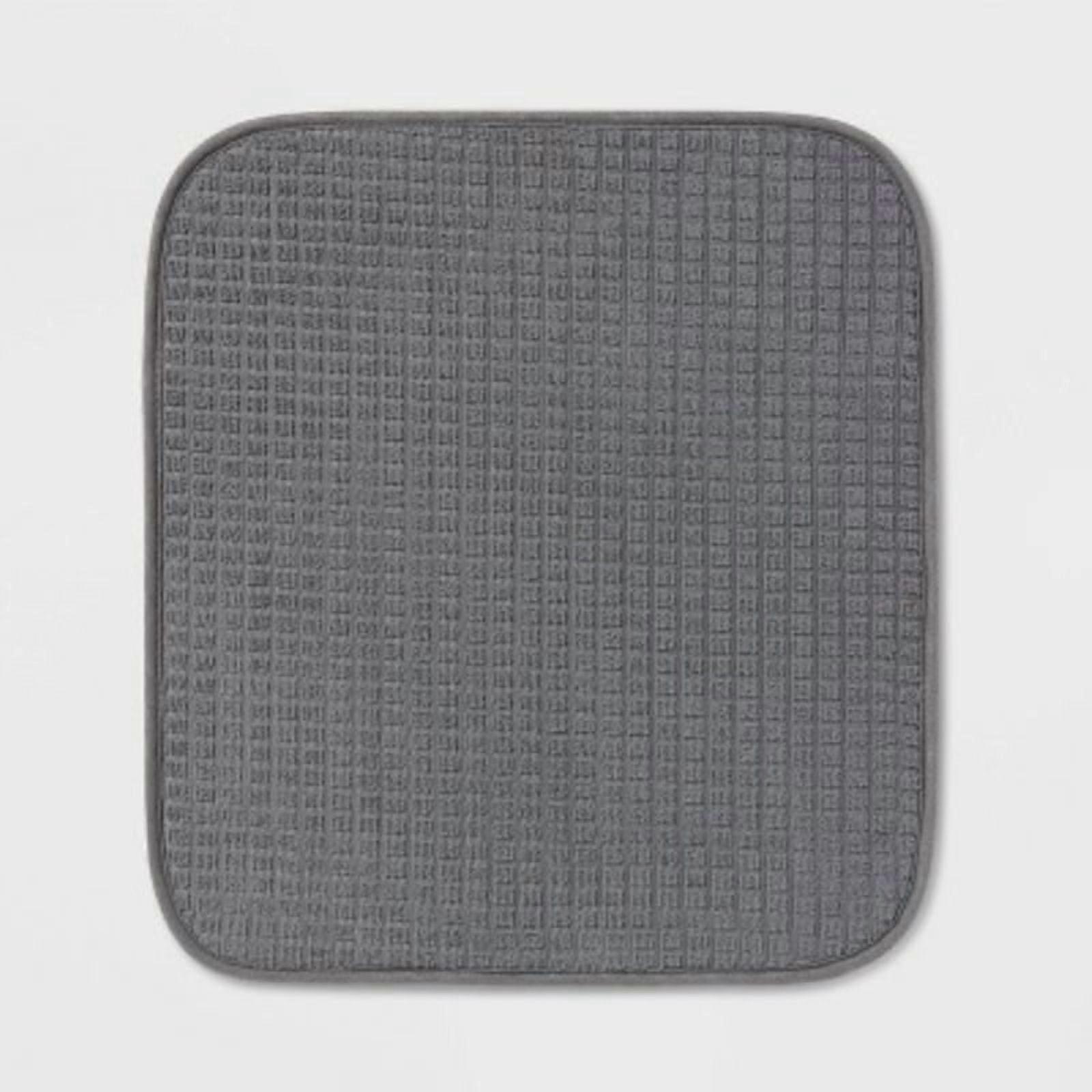 16"x 18" Drying Mat Dark Gray Polyester, Machine Washable, Dish Drying Mat