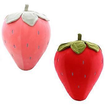 2PCS 9 Inch Strawberry Plush Pillow Set Soft Stuffed Fruit Toy Cushion for Kids and Adults