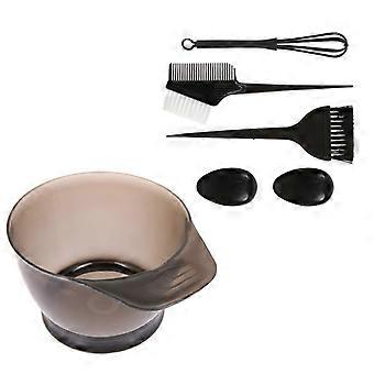 Haarfärbepinsel-Set mit Mischschale, professionelles Salon-Färbeset, 5-teilig, Schwarz