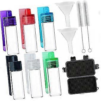 Leakproof Camping Condiment Bottles In Shatterproof Glass Multiuse Transparents Spices Jars for Travel And Homes Kitchen  White 51mm