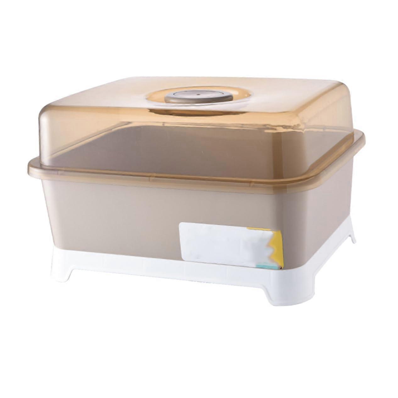 Compact Dish Drying Rack with Lid Holder, MultiFunctional Kitchen Draining Rack for Small Countertops