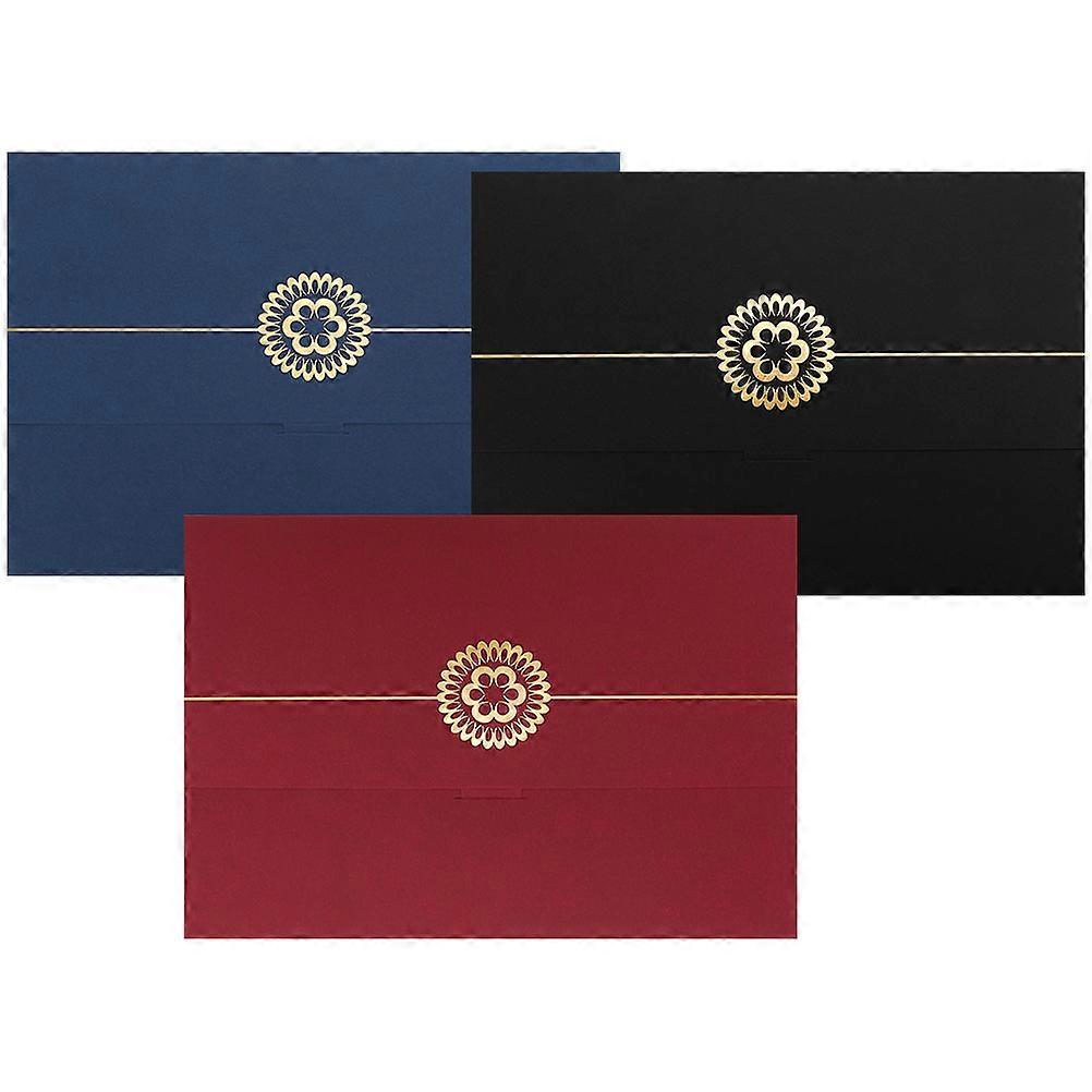 Paper Certificate Holders for Storage Use 3Pcs Assorted Color Document Covers