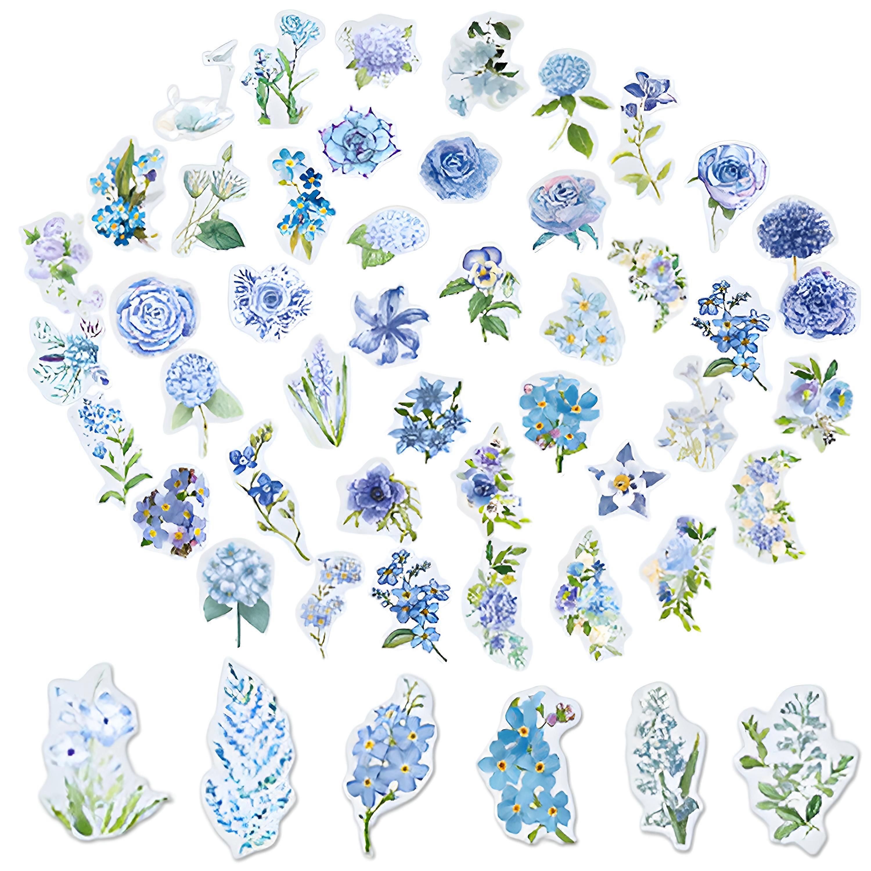 Floral Decorative Stickers, Compact Lightweight, Transparent Background