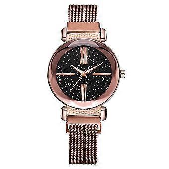 6 Kleuren Mode Legering Band Ronde Wijzerplaat Horloge Vrouwen Casual Quartz Magneet Horloge