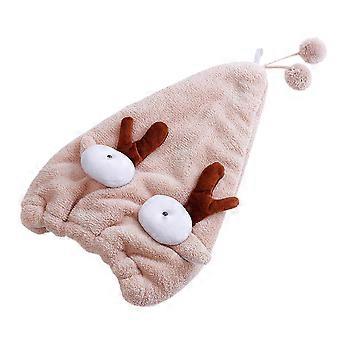 Cuffia assorbente per capelli grigia con corna di cervo, 2 pezzi, multicolore, per la doccia.