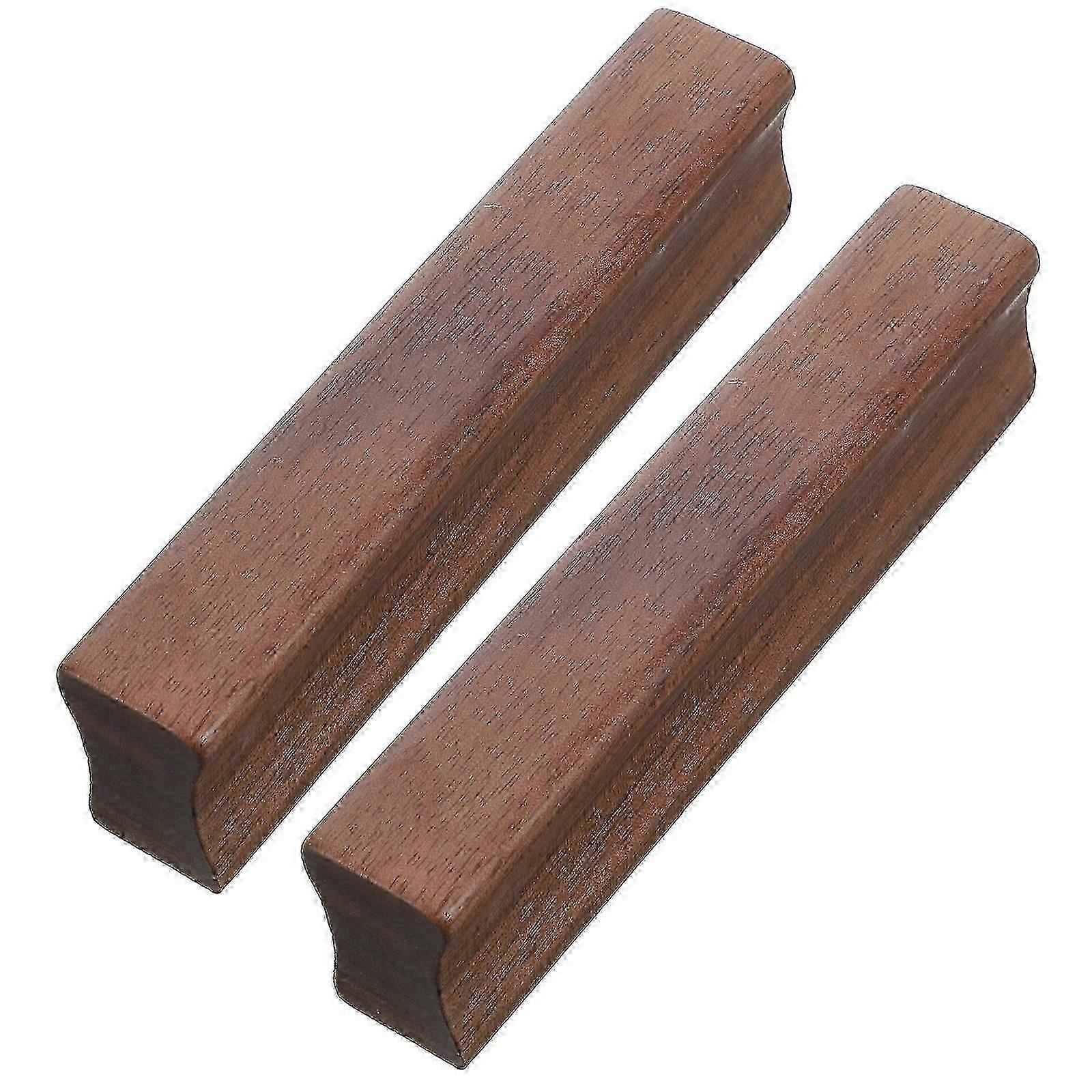 Rectangular Solid Wood Drawer Pull Modern Cabinet Handle Replacement 64Mm Hole Distance 2Pcs