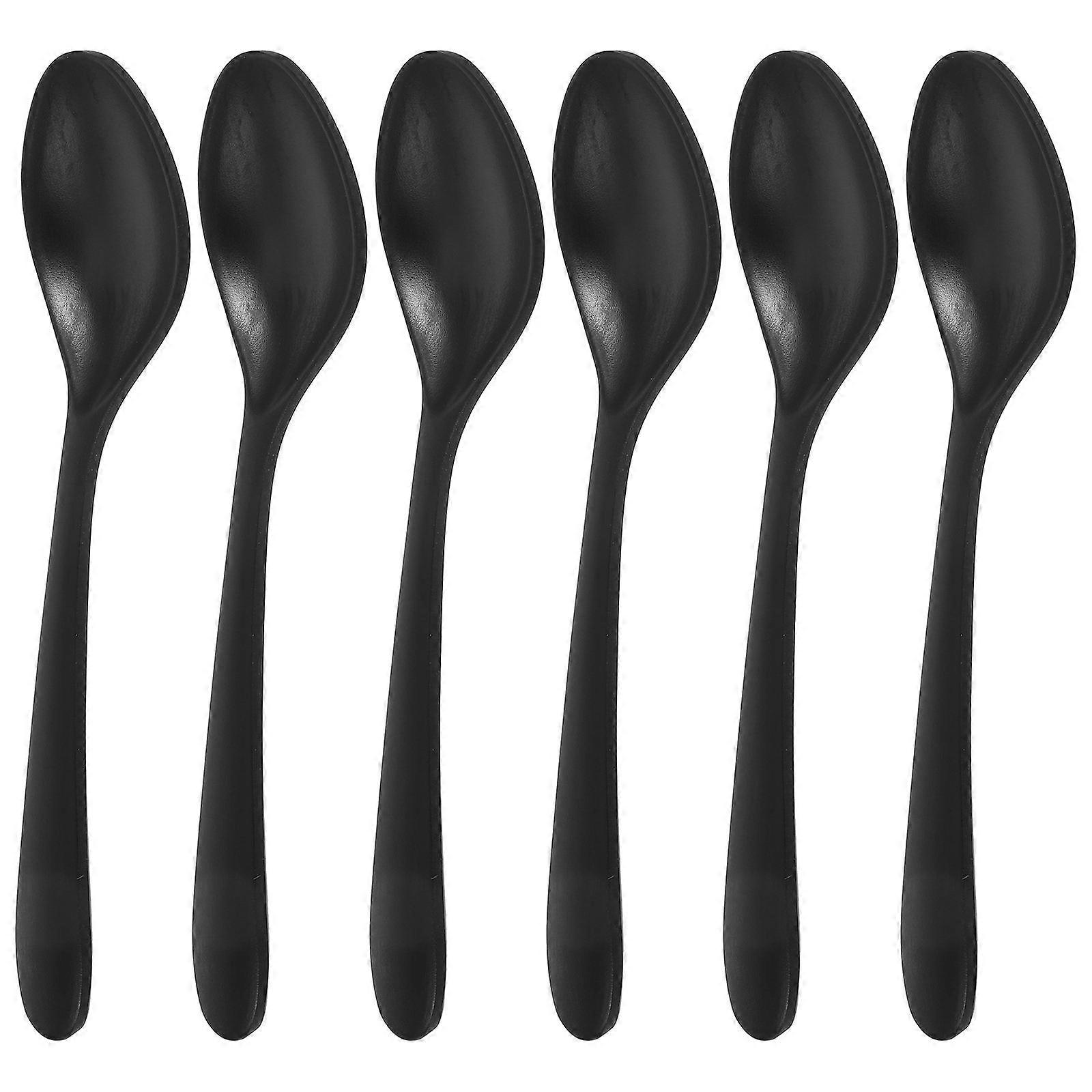 Black Tableware Spoon A5 for Eating 6Pcs Kitchen Set