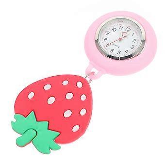 Reloj de bolsillo elástico para enfermera con clip, 1 unidad, diseño rojo.
