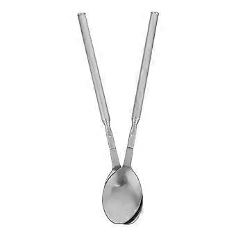 Lot de 2 cuillères télescopiques : 20,5-63,5 cm/8-25 pouces, en acier inoxydable, pour le dîner, le mélange, la cuisine, le barbecue, les ustensiles de table rétractables.