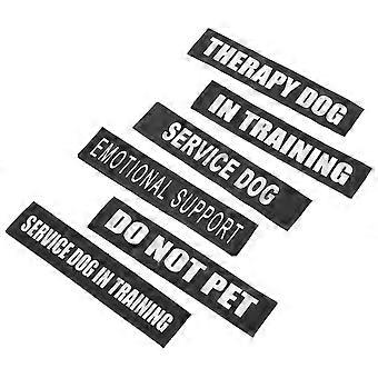 6 Pairs Custom Stickers Embroidered Dog Patches Support Dog Patches Reflective Stickers Dog Harness Patch