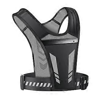 Running vest with reflective details, adjustable fit and storage