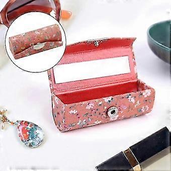 Lot de 2 organisateurs à rouge à lèvres vintage à motif floral avec miroir, organisateur de cosmétiques et de bijoux - cadeau spécial